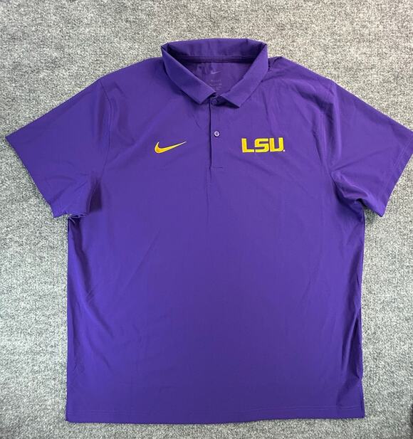 Nike Other - Nike LSU Tigers Dri-FIT Polo Shirt M XXL Purple Gold NCAA Performance Golf NWOT